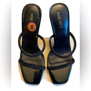 NINE WEST Women’s Heeled Slide Sandals, Size: 8, Black